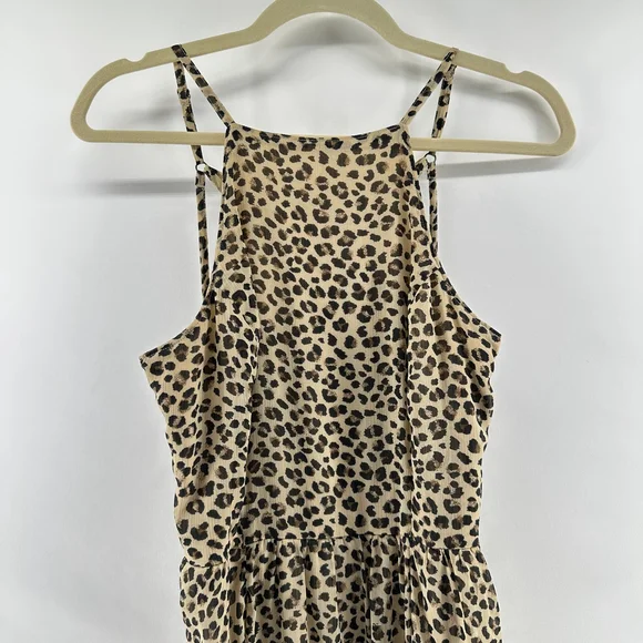 Abercrombie & Fitch Daphne BROWN LEOPARD Animal Print BOHO Slip Dress WOMENS S - Picture 4 of 9